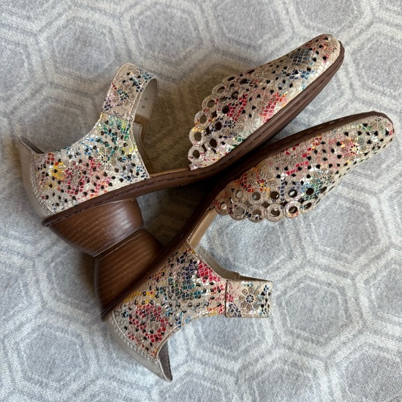 RIEKER Mirjam 53 Mary Jane Leather Pumps Beige Multi Women’s EU 39 / US 8 - Picture 7 of 16